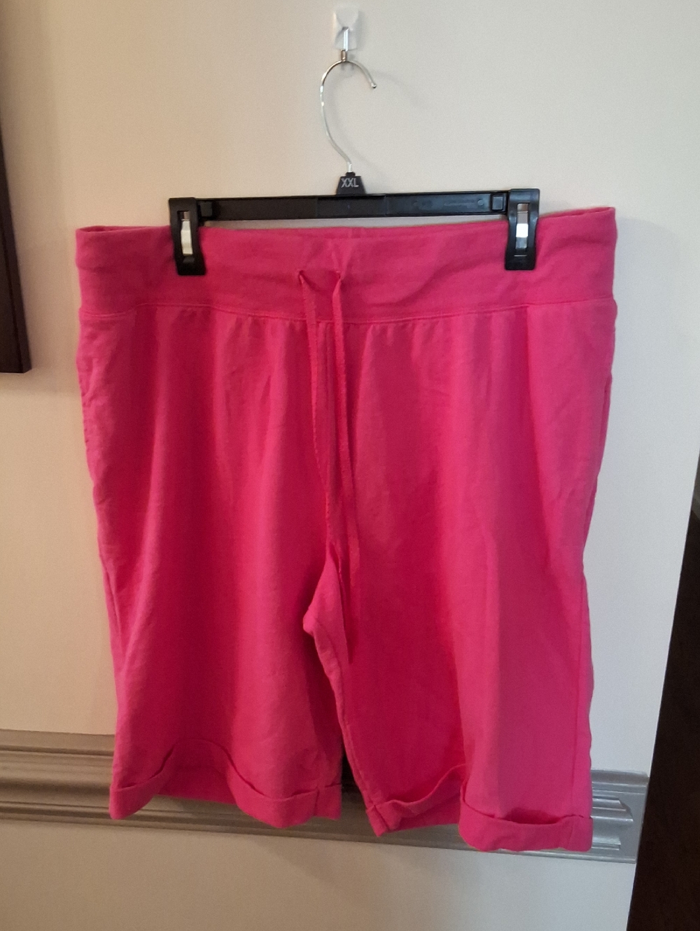 Hanes Hot Pink Pull-On Drawstring Bermuda Shorts
